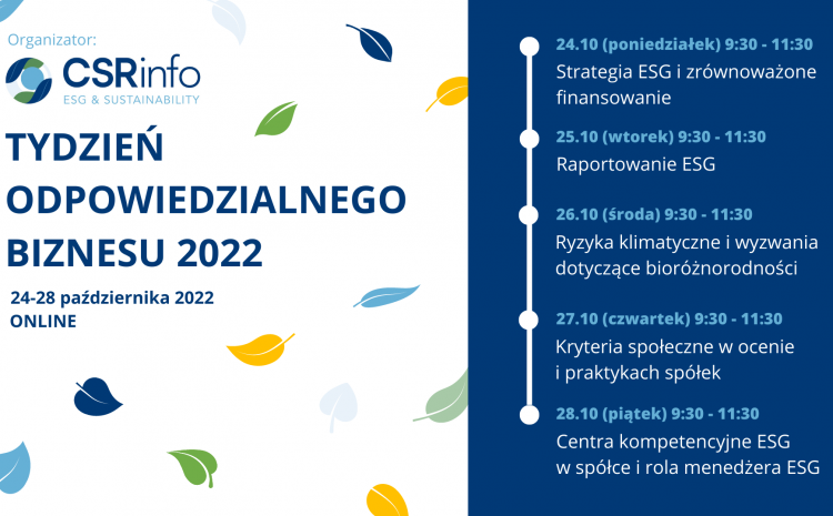  Polska Agencja Nadzoru Audytowego Patronem Honorowym Tygodnia Odpowiedzialnego Biznesu 2022